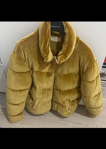 Bej Parlak Kadın Uzun Kollu Fermuarlı Ceket - Görsel 2