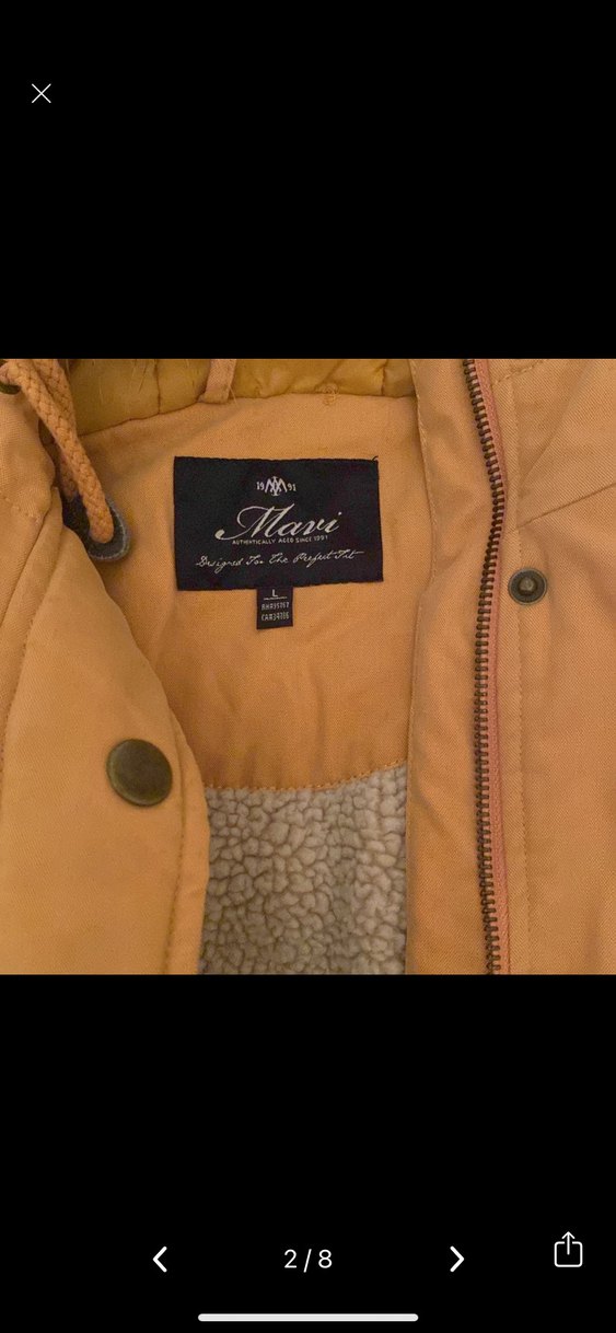 Kürk Detaylı Bej Kadın Kışlık Ceket - Görsel 3