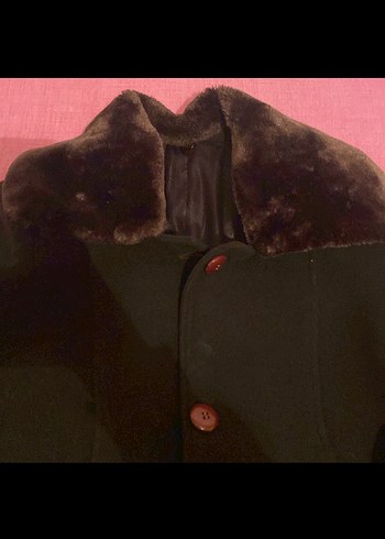 Düğmeli Kahverengi Kadın Kaban - Görsel 3