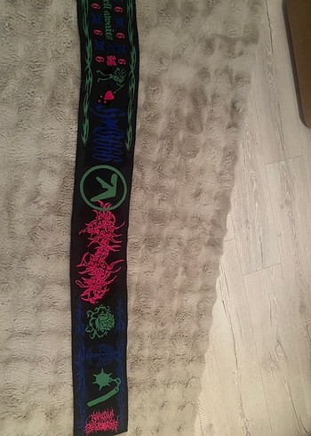 Uzun Yeşil Baskılı Tasarım atkı - Görsel 4