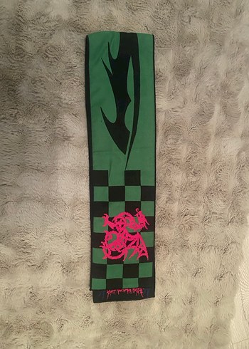 Uzun Yeşil Baskılı Tasarım atkı - Görsel 3