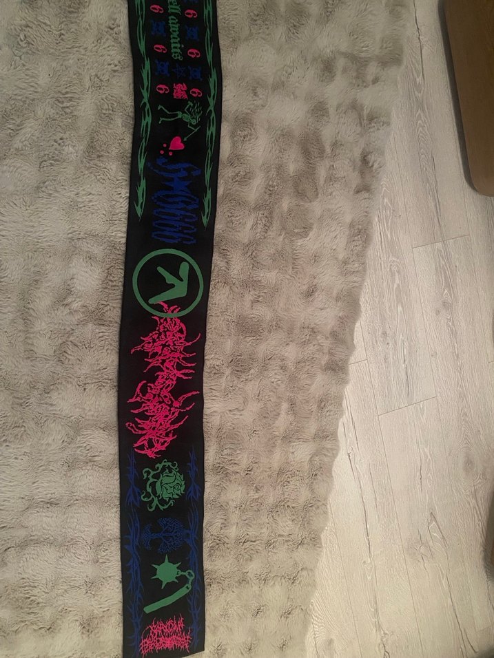 Uzun Yeşil Baskılı Tasarım atkı - Görsel 4