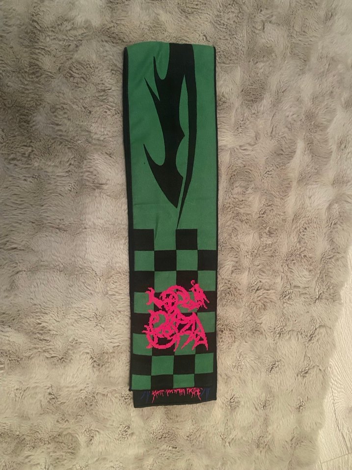 Uzun Yeşil Baskılı Tasarım atkı - Görsel 3