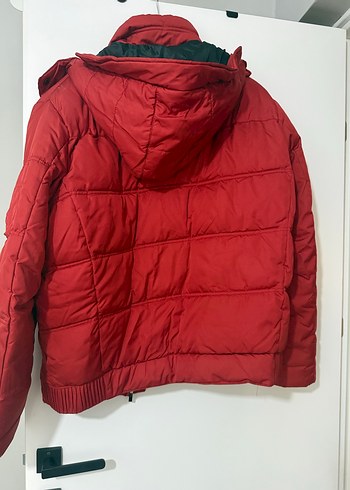 Koyu Kırmızı Erkek Düğmeli Midi Mont - Görsel 7