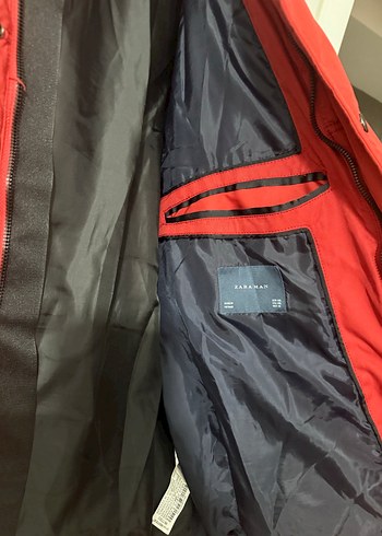 Koyu Kırmızı Erkek Düğmeli Midi Mont - Görsel 5