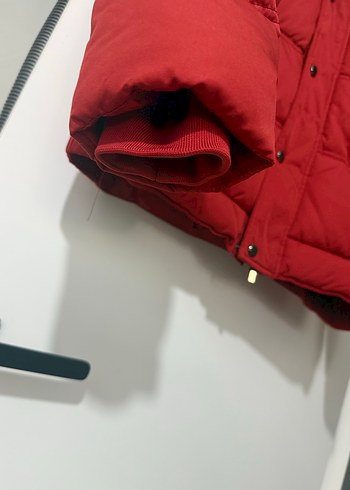 Koyu Kırmızı Erkek Düğmeli Midi Mont - Görsel 3