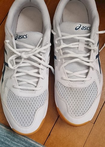 Beyaz Asics Bağcıklı ünisex voleybol ve kaymaz taban ayakkabısı - Görsel 4