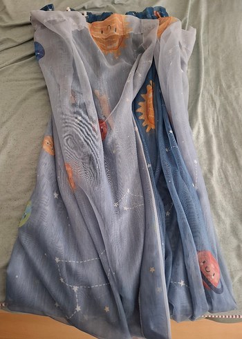 Bej ve Gri Tavan Lambası uzay temalı. ve perdesi - Görsel 6