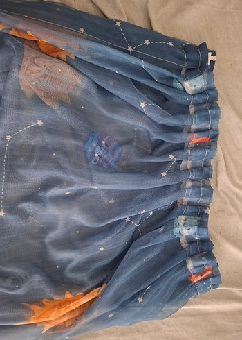 Bej ve Gri Tavan Lambası uzay temalı. ve perdesi - Görsel 4