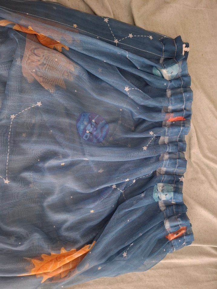 Bej ve Gri Tavan Lambası uzay temalı. ve perdesi - Görsel 4