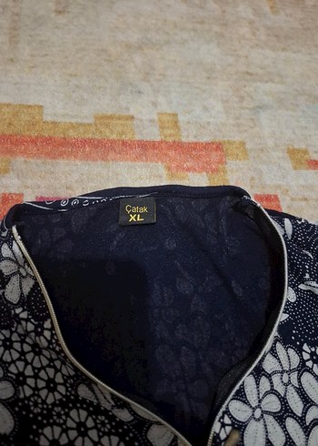 Mavi Bohem Uzun Kollu Bağlama Desenli Tunik - Görsel 3