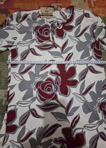 Bohem Bordo Uzun Kollu Bluz - Görsel 3