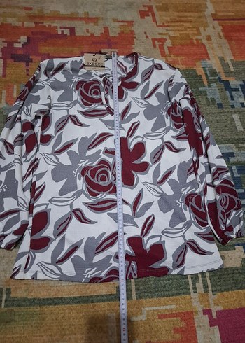 Bohem Bordo Uzun Kollu Bluz - Görsel 2