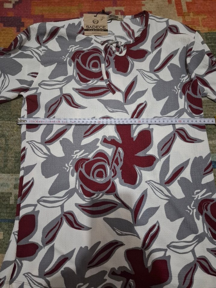 Bohem Bordo  Uzun Kollu Bluz - Görsel 3