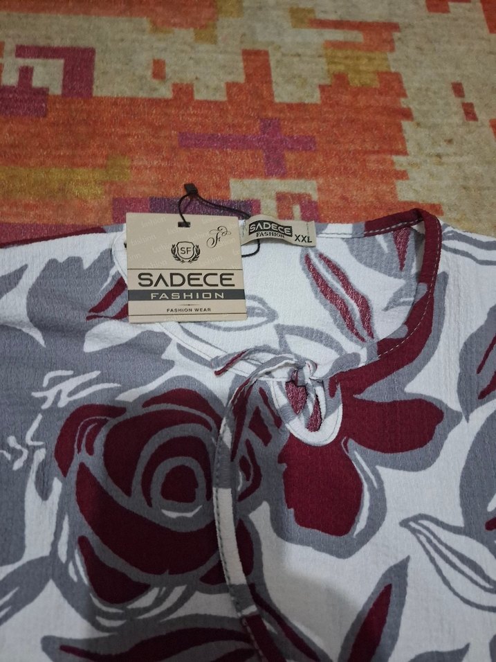 Bohem Bordo  Uzun Kollu Bluz - Görsel 4