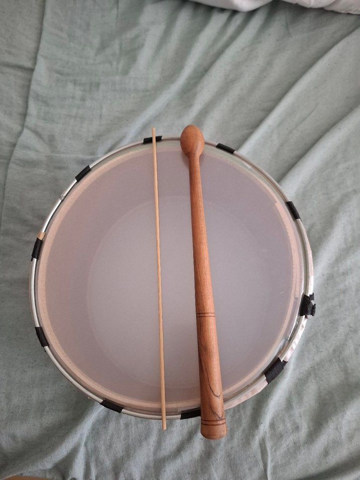 yeşil Renkli Yuvarlak 30 cm çaplı çocuk davulu - Görsel 4