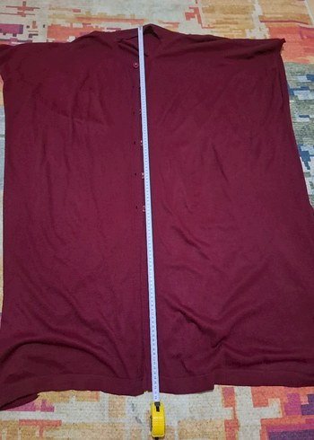 Düğmeli Bordo Bohem Tunik - Görsel 3