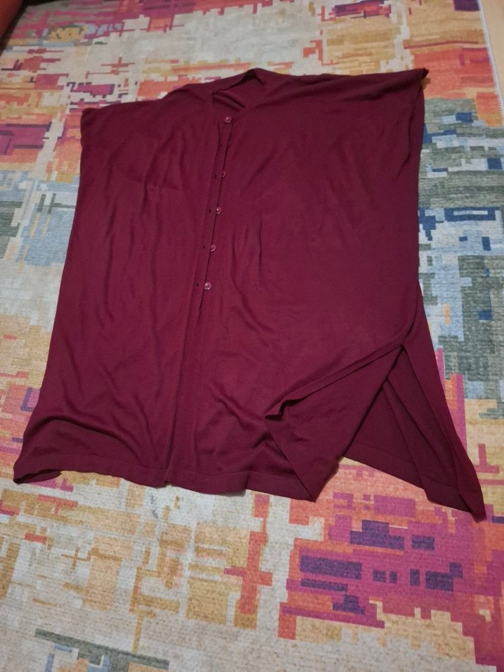 Düğmeli Bordo Bohem Tunik - Görsel 2