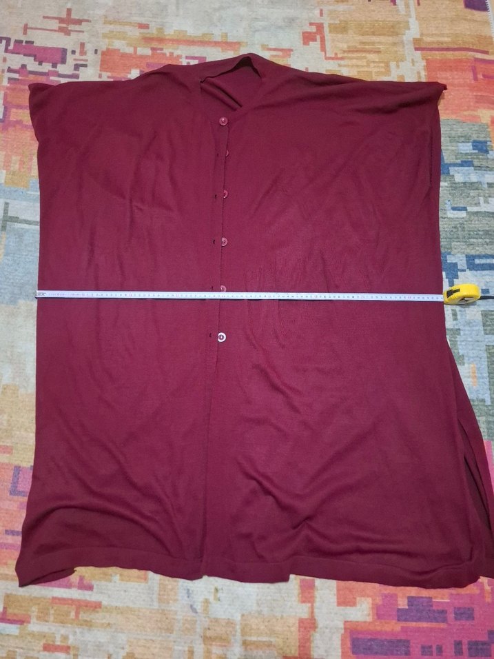 Düğmeli Bordo Bohem Tunik - Görsel 4