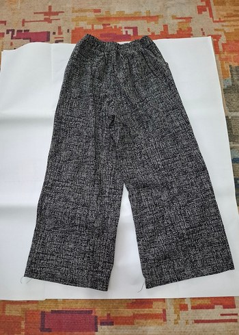 Gri Bol Kesim Kadın Kumaş Pantolon - Görsel 2