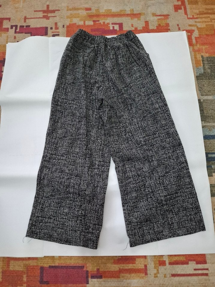 Gri Bol Kesim Kadın Kumaş Pantolon - Görsel 2