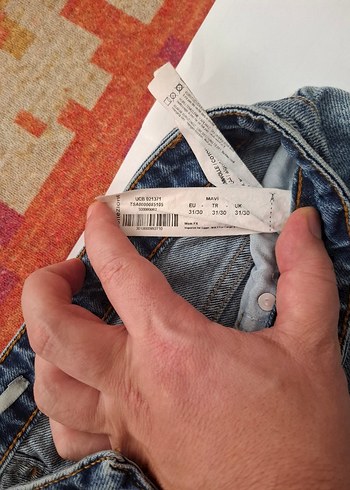 Nakışlı Düğmeli Gri Mavi Kadın Kot Pantolon - Görsel 4