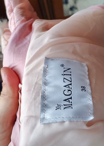 Pembe Uzun Suni Kürklü Kadın Yelek - Görsel 2