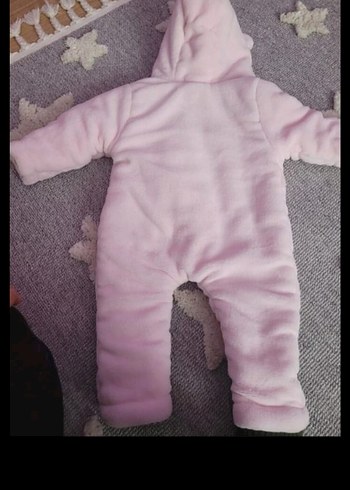 Peluş Detaylı Pembe Kız Bebek Tulumu - Görsel 4