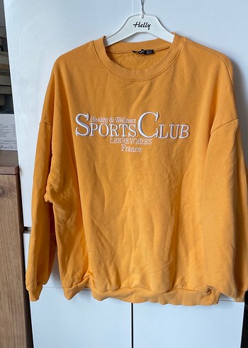 Diğer Sari Sporcu Temali Oversize Sweatshirt