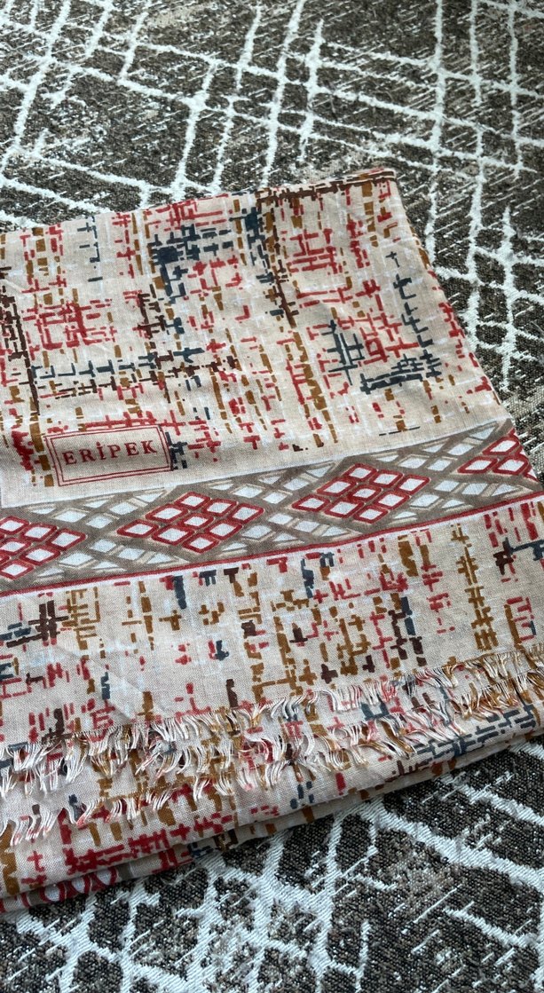 Zincir Detaylı Çok Renkli Bohem Kadın Şal - Görsel 3