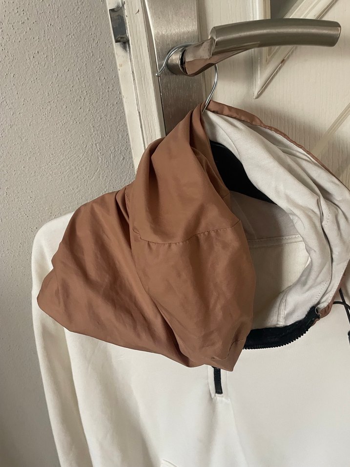 Erkek Beyaz Kapüşonlu Fermuarlı Sweatshirt - Görsel 3