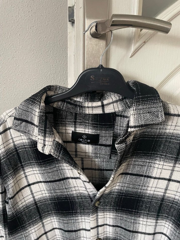 Gri Ekose Pamuklu erkek Gömlek - Görsel 2