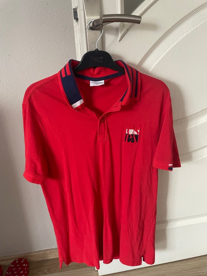 Kırmızı Erkek Kısa Kollu Polo Tişört - Görsel 4