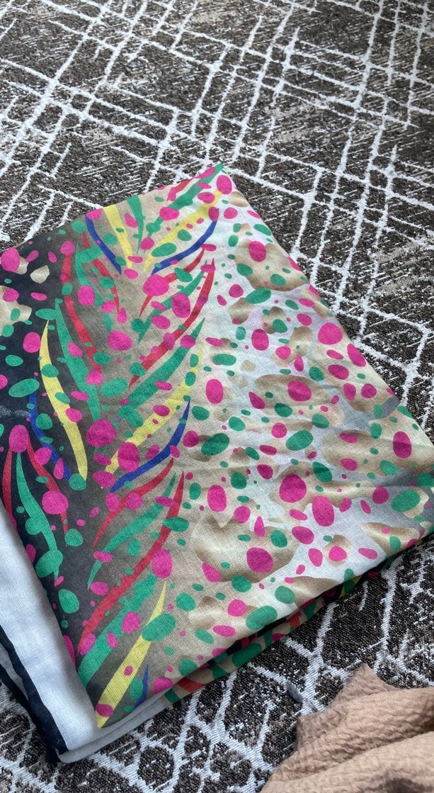 Drapeli Çok Renkli Bohem Kadın Şal - Görsel 2