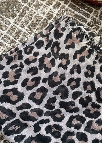 Leopar Detaylı Bohem Kadın şal - Görsel 2
