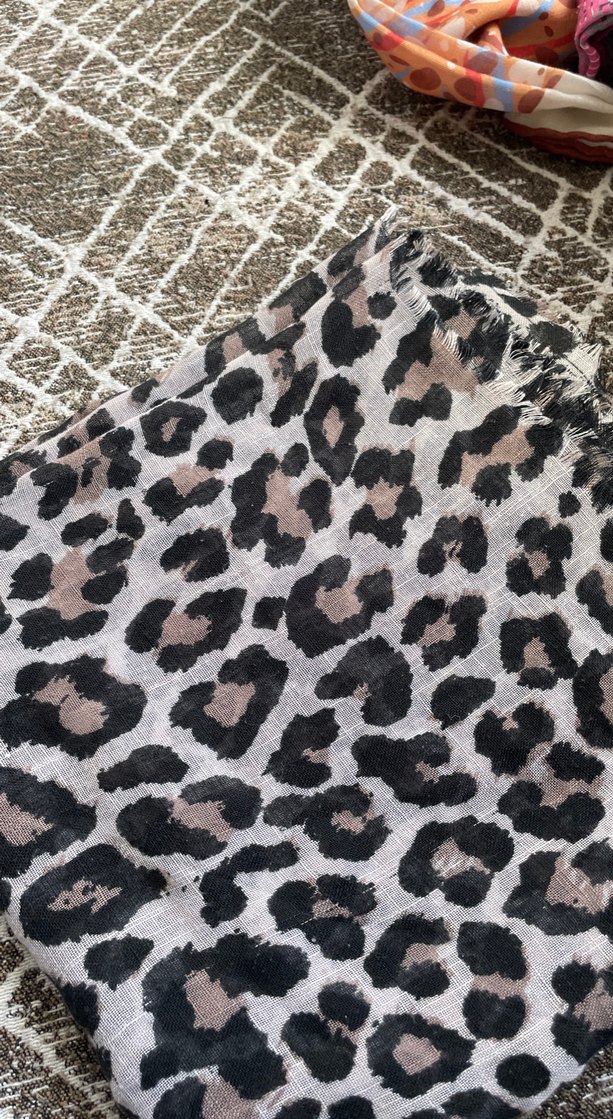 Leopar Detaylı Bohem Kadın şal - Görsel 2