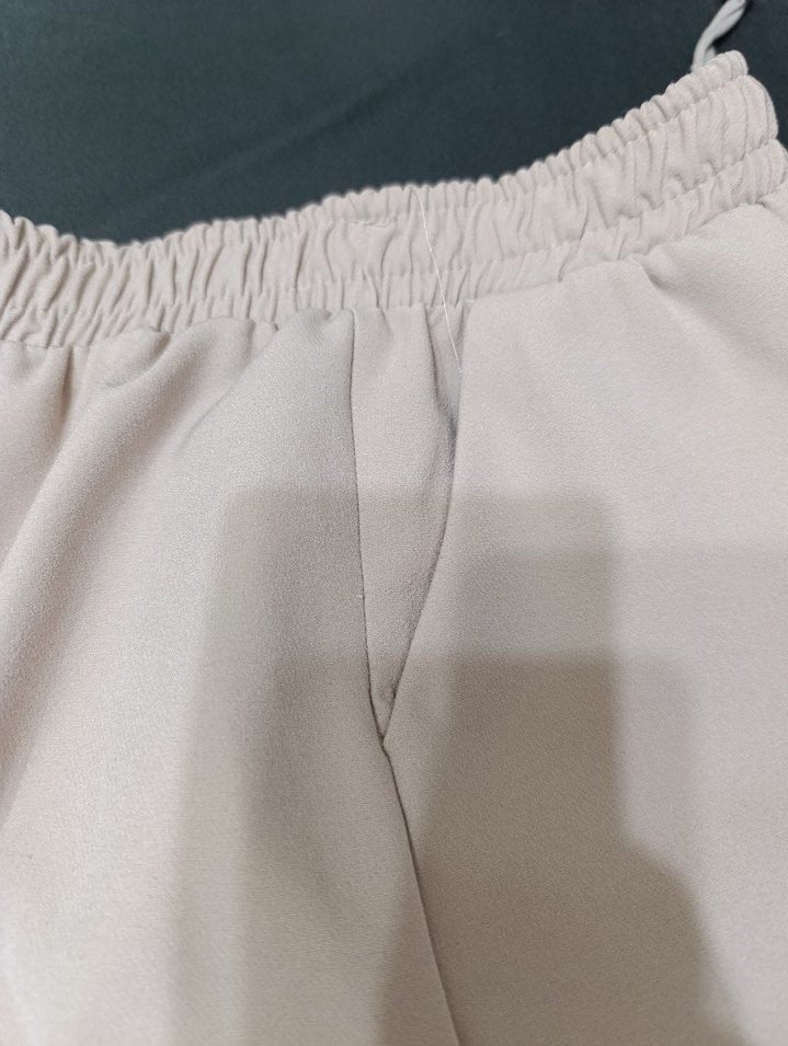 Bej Kadın Kumaş Pantolon Rahat Kesim - Görsel 2