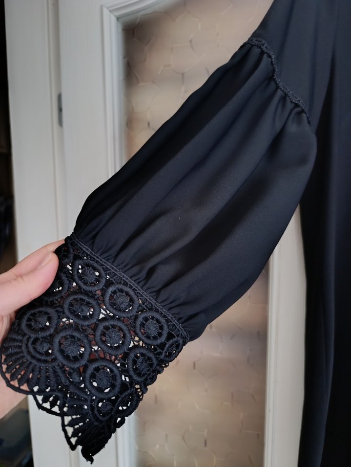 Uzun Kollu Siyah Gotik Kadın Tunik - Görsel 2