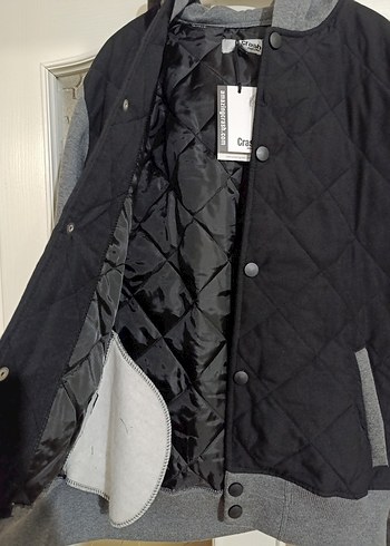 Gri Kapüşonlu Düğmeli Erkek Ceket - Görsel 2