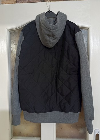 Gri Kapüşonlu Düğmeli Erkek Ceket - Görsel 3