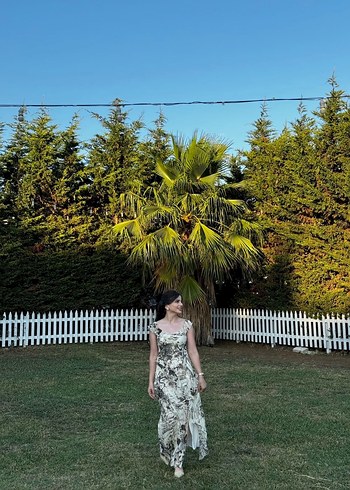 Bohem Tarzda Uzun Drapeli Elbise - Görsel 4