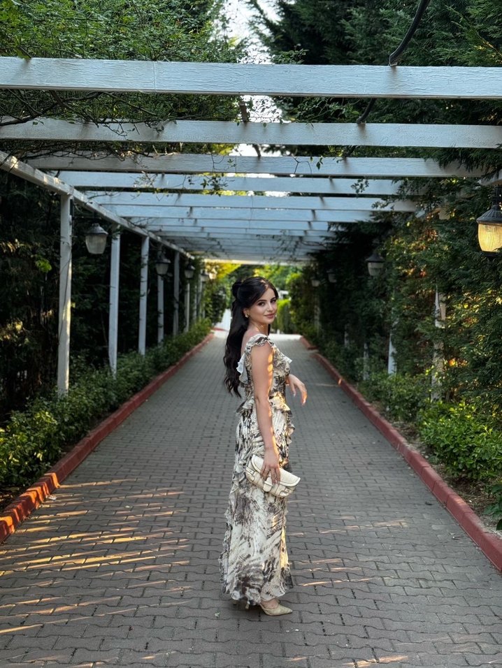 Bohem Tarzda Uzun Drapeli Elbise - Görsel 5