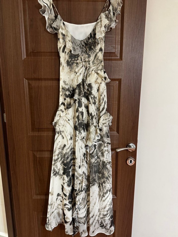 Bohem Tarzda Uzun Drapeli Elbise - Görsel 2