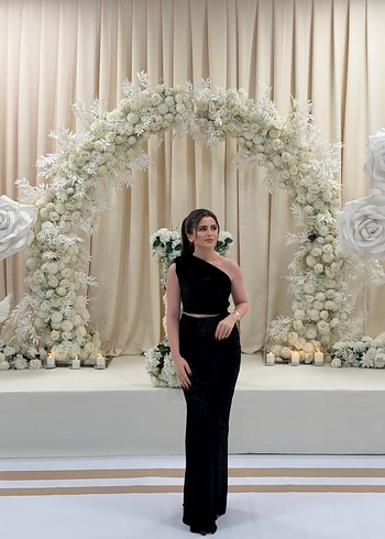 Adl night zoom Siyah Straplez uzun Kadın Elbise - Görsel 2