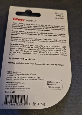 Blistex Med Plus Onarım & Koruma Dudak Kremi - Görsel 2