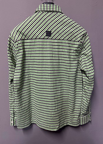 Düğmeli Uzun Kollu Yeşil Kareli Erkek Gömlek - Görsel 4