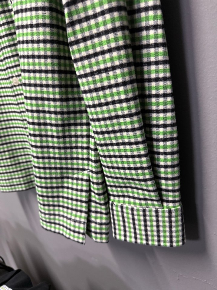 Düğmeli Uzun Kollu Yeşil Kareli Erkek Gömlek - Görsel 3