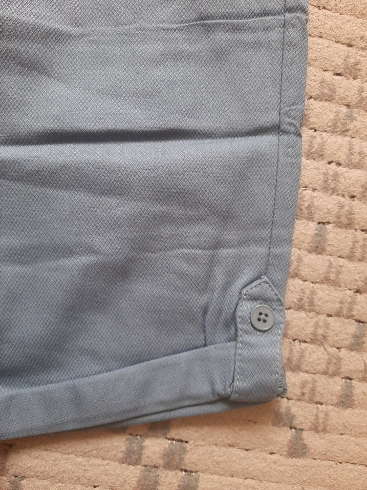 erkek mavi Loose Fit Kısa Kot Pantolon kapri şort roller - Görsel 3