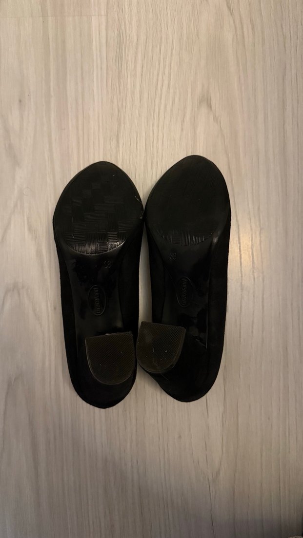 Siyah Süet Dolgu Topuklu Kadın Platform Ayakkabı - Görsel 3