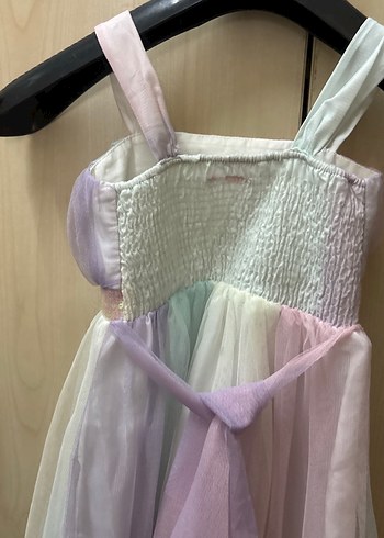 Kız Çocuk Çok Renkli Bohem Straplez Elbise - Görsel 6